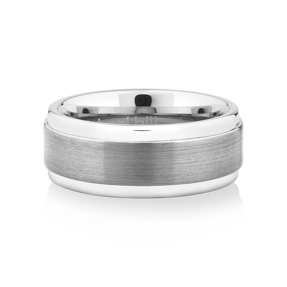 Men's Ring in Grey Sapphire Tungsten