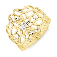 Filigree Ring in 10kt Yellow & White Gold