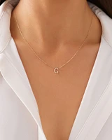 "K" Initial Necklace with 0.10 Carat TW of Diamonds in 10kt Yellow Gold