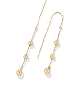 Bead Thread Earrings in 10kt Yellow Gold