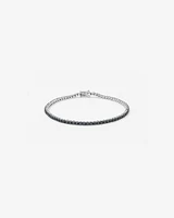 Bracelet Tennis Pour Homme Avec Diamants Noirs Totalisant 4,45 Carats En Argent Sterling