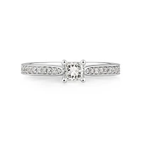 Solitaire Engagement Ring With 1/2 Carat TW of Diamonds In 14kt White Gold