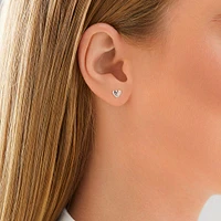 Heart Stud Earrings in Sterling Silver