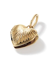 Sunray Love Heart Locket Pendant in 10kt Yellow Gold