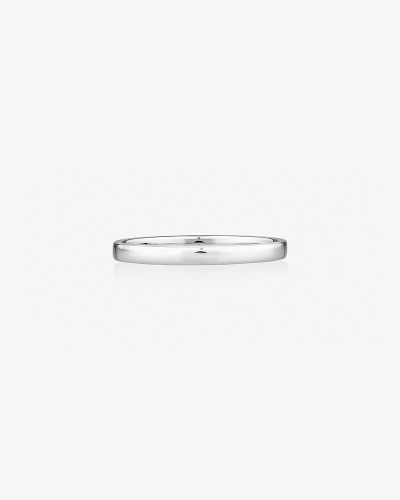 2mm Lite Half Round Wedding Band in 10kt White Gold