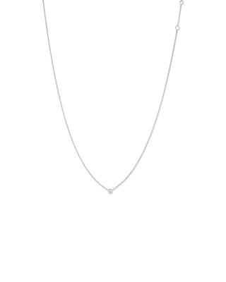 Diamond Serendipity Single Stone Necklace in Sterling Silver