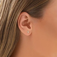 E Initial Single Stud Earring in Sterling Silver