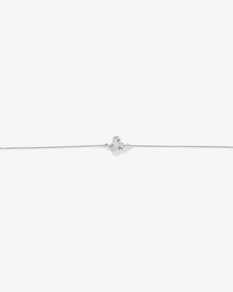 Bracelet Nœud En Zircon Cubique En Argent Sterling