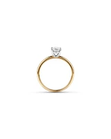 Bague solitaire en diamant canadien ovale 1,00 carat poids total en or blanc 18 kt