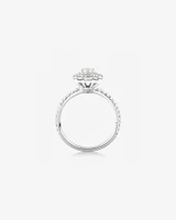 Sir Michael Hill Designer Halo Engagement Ring with 0.79 Carat TW Diamonds in 18kt White Gold