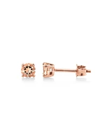 Stud Earrings with Morganite in 10kt Rose Gold