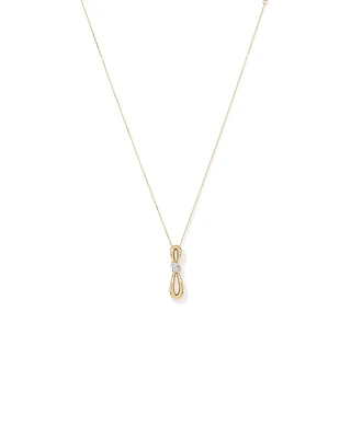 0.17 Carat TW Diamond Knot Pendant in 10kt Yellow Gold