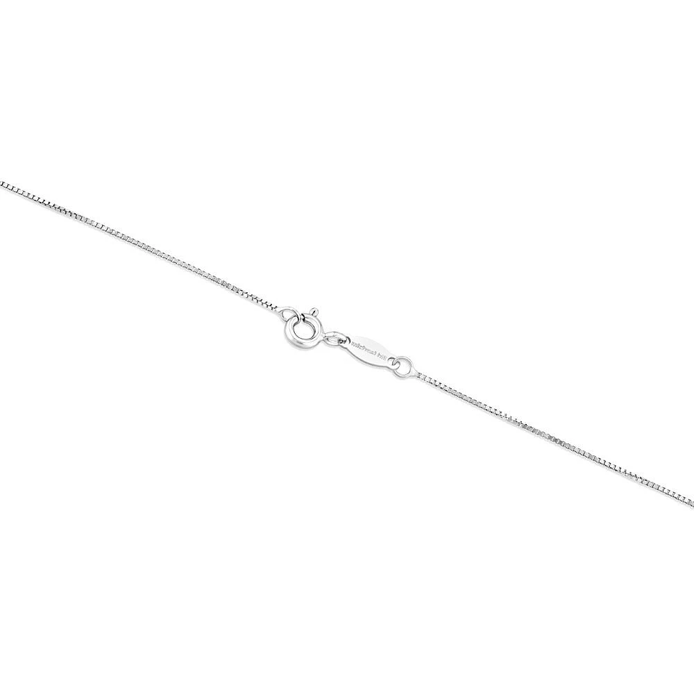 50cm Box Chain in 18kt White Gold