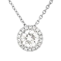 Sir Michael Hill Designer Halo Pendant with Chain with 0.45 Carat TW of Diamonds in 18kt White Gold