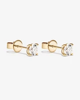 Carat TW Laboratory-Grown Diamond Solitaire Stud Earrings in 14kt Gold