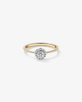 0.10 Carat TW Round Cluster Diamond Promise Ring in 10kt Yellow and White Gold