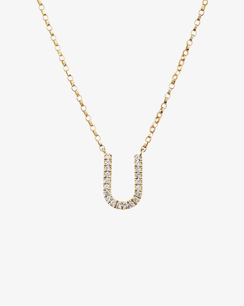 "K" Initial Necklace with 0.10 Carat TW of Diamonds in 10kt Yellow Gold