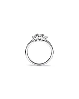 0.50 Carat TW Three Stone Round Brilliant Diamond Engagement Ring in 14kt White Gold