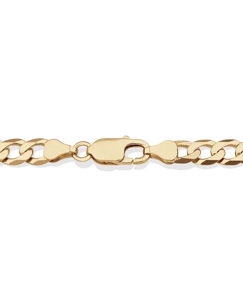 60cm (24") 6.5mm-7mm Width Solid Curb Chain in 10kt Yellow Gold