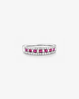 Ring with Ruby & 0.29 Carat TW of Diamonds in 10kt White Gold