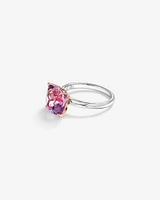 Ring with Rose Amethyst in Sterling Silver & 10kt Rose Gold