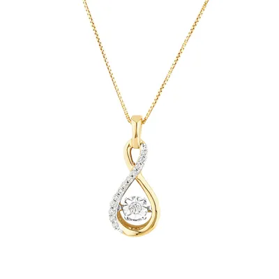 Pendentif Everlight en or jaune 10 K avec diamants