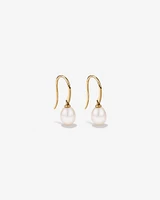 Drop Earrings with Cultured Freshwater Pearl in 10kt Yellow Gold