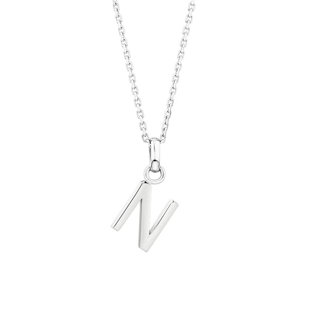 "U" Initial Pendant in Sterling Silver