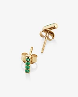 Bar Emerald Earrings in 10kt Yellow Gold