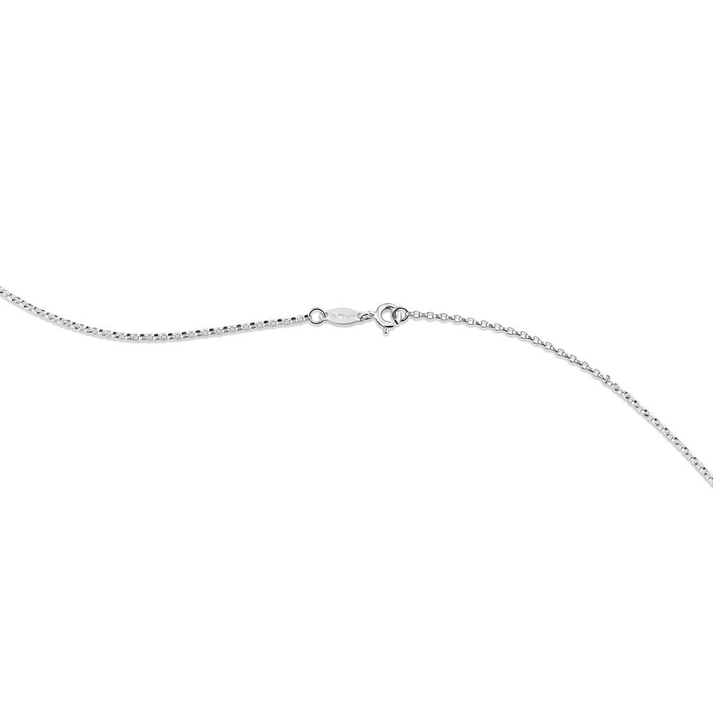 50cm (20") 1mm-1.5mm Width Diamond Cut Belcher Chain in 18kt White Gold