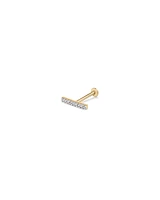 Diamond Bar Stud Helix Earring in 10kt Yellow Gold