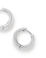 Boucles d'oreilles Huggie Dôme Conique Texturé en argent sterling