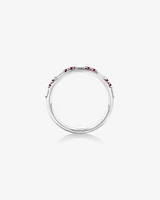 Ruby & Diamond Dot Dash Ring with 0.16 Carat TW in 10kt White Gold