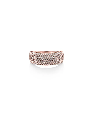 Diamond Pave Ring with 1.00 Carat TW Diamond in 10kt Rose Gold