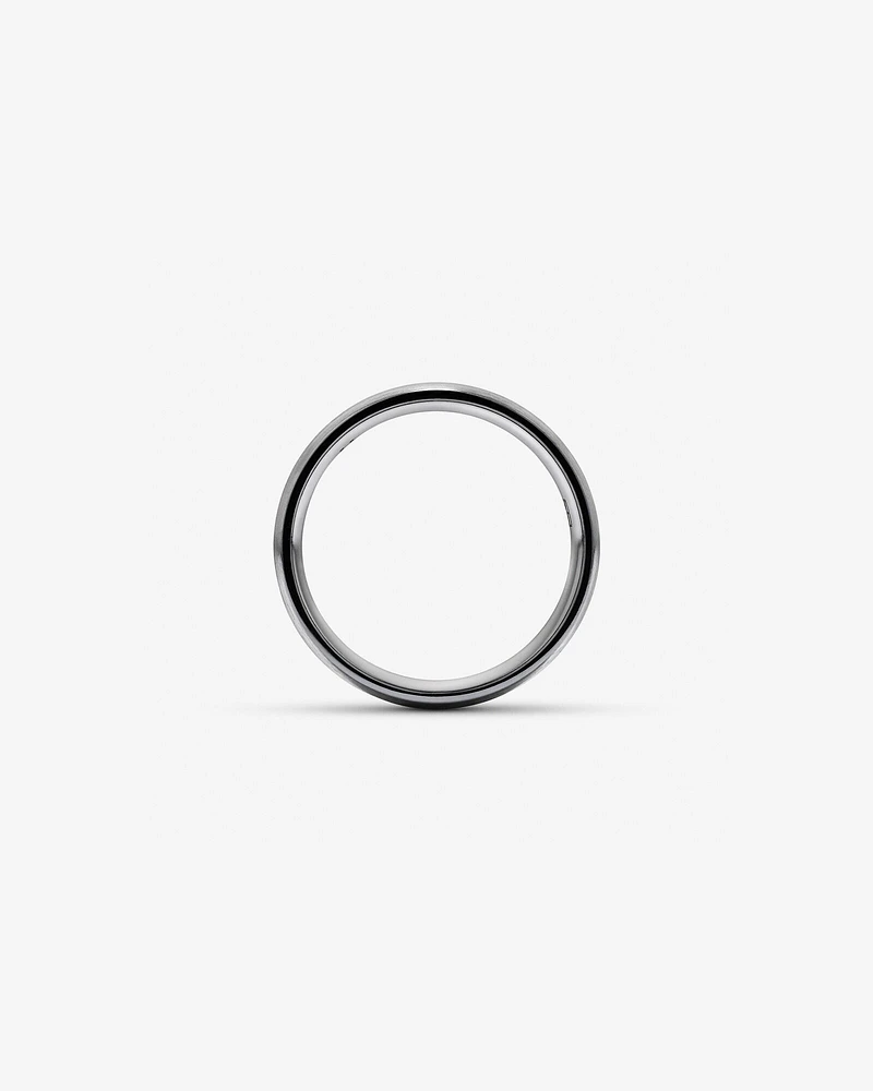 8mm Brushed Dome Black Titanium Wedding Band