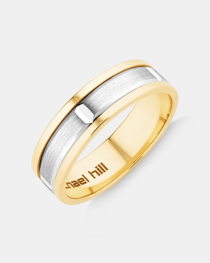 Men's Wedding Band in 10kt Yellow & White Gold