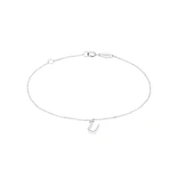 19cm (7.5") N Initial Bracelet in Sterling Silver