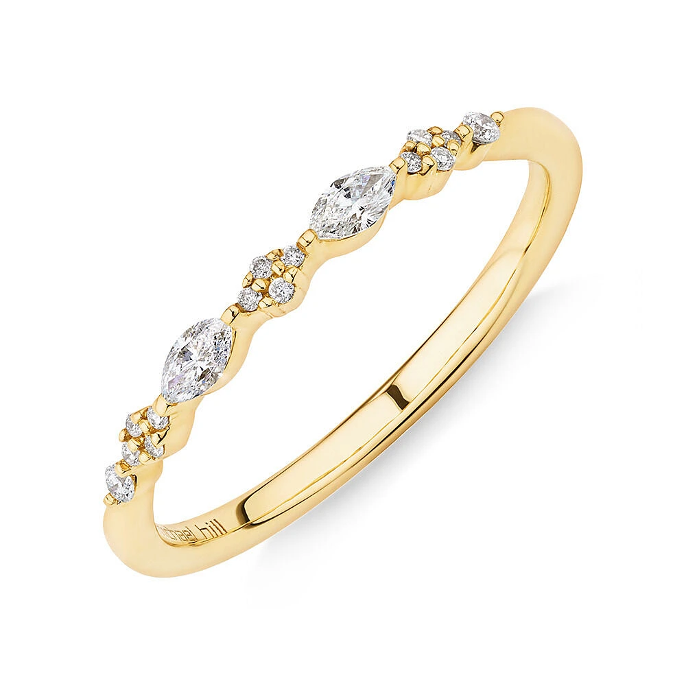 Bague Nuptiale avec 0,15 Carat TW de Diamants en Or Jaune 14kt