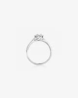 Halo Oval Engagement Ring with 0.92 Carat TW of Diamonds in 14kt White Gold