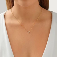 "K" Initial Necklace with 0.10 Carat TW of Diamonds in 10kt Yellow Gold