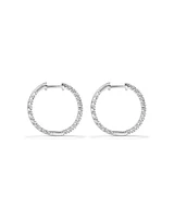 Carat TW Laboratory-Grown Diamond Hoop Earrings Set in 10kt White Gold