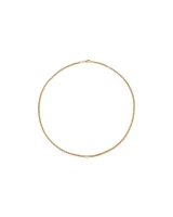 Diamond Accent Curb Chain Necklace in 10kt Yellow Gold