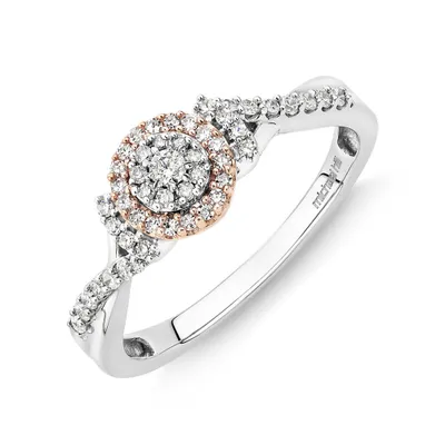 Promise Ring with 1/4 Carat TW of Diamonds 10kt White & Rose Gold