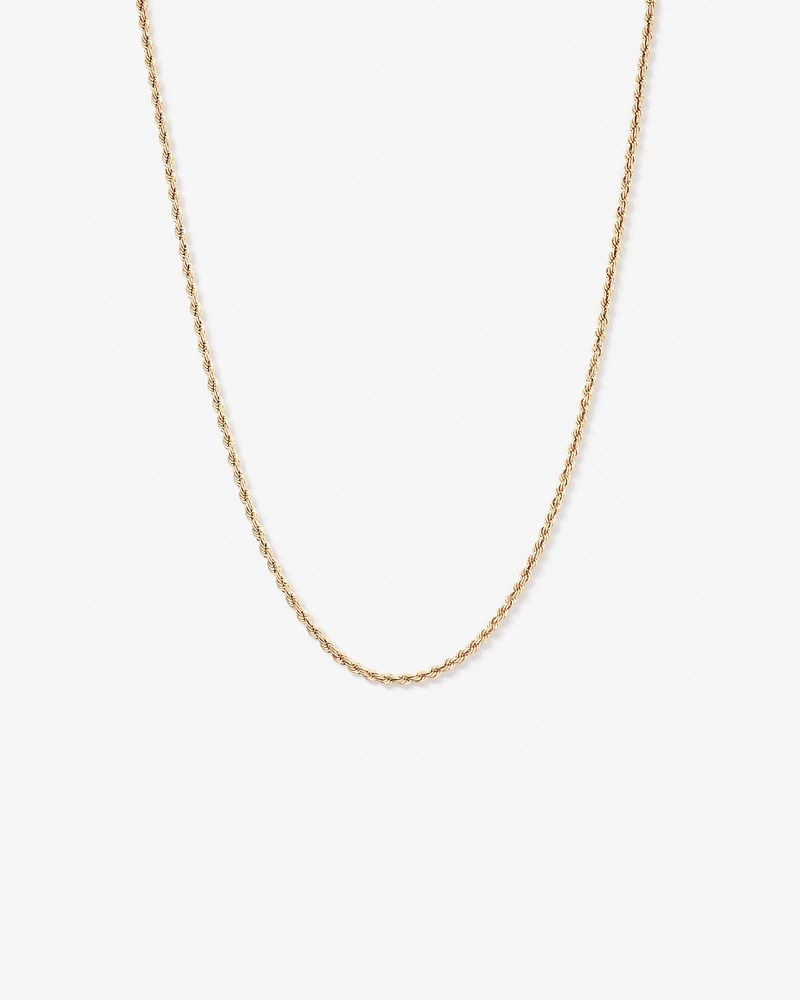 50cm (20") 3.3mm Width Semi-Solid Rope Chain in 10kt Yellow Gold