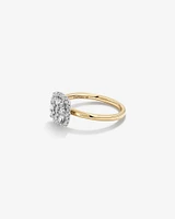 0.50 Carat TW Cushion Shaped Diamond Cluster Ring in 14kt Yellow & White Gold