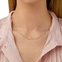 45cm (18") 2mm-2.5mm Width Adjustable Bead Necklace in 10kt Yellow Gold