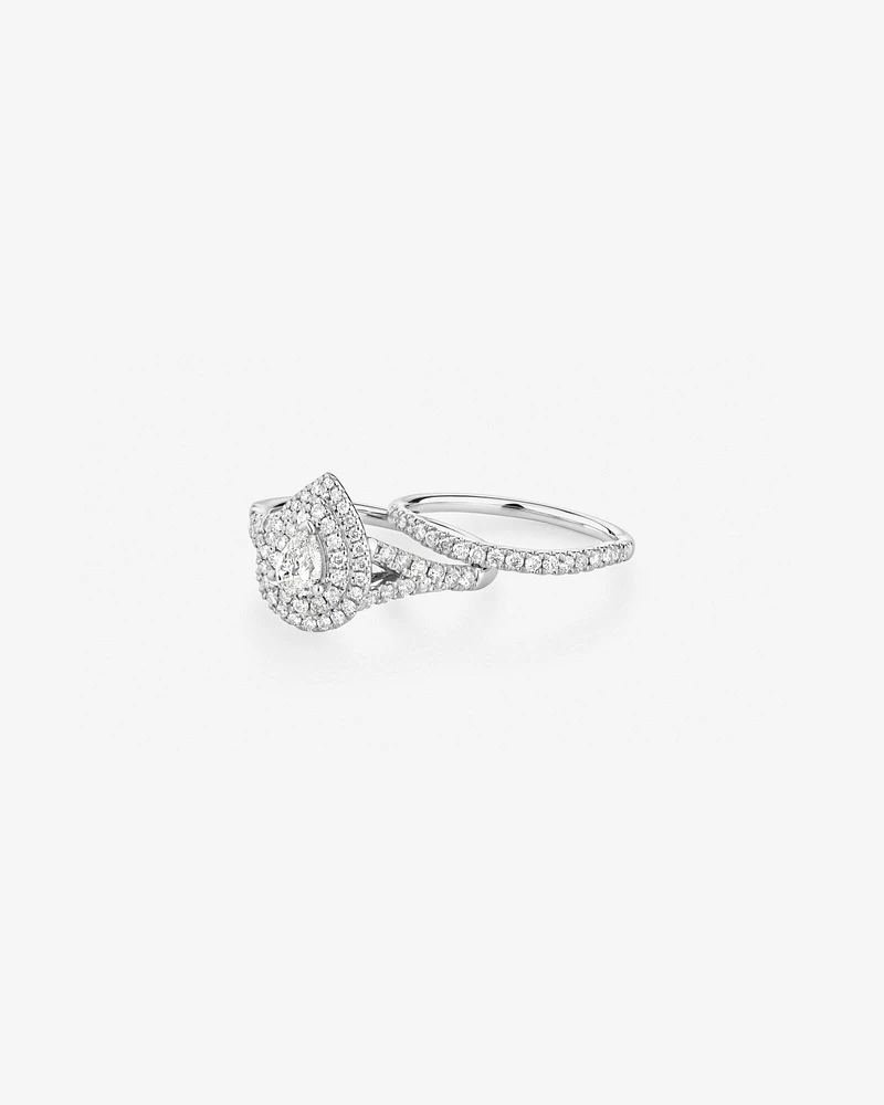 Bridal Set with 1 Carat TW of Diamonds in 14kt White Gold