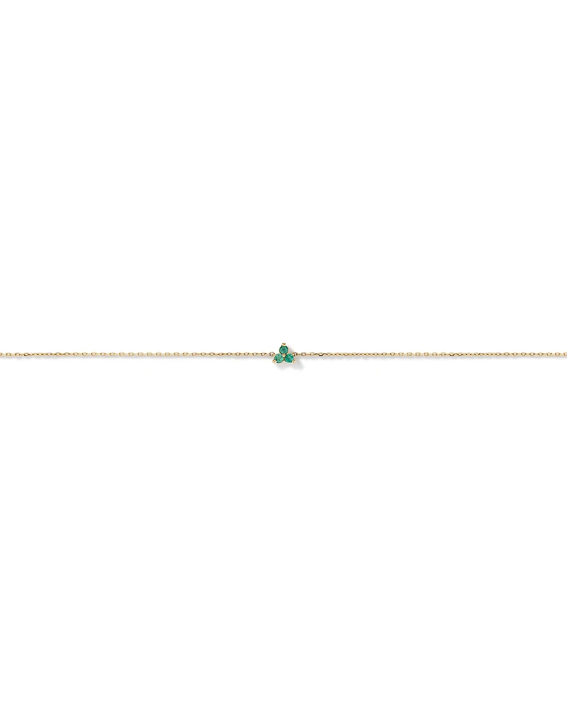 Emerald Trio Bracelet in 10kt Yellow Gold