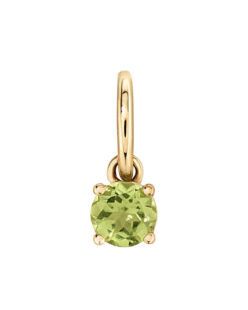 Round Green Peridot Birthstone Pendant in 10kt Yellow Gold