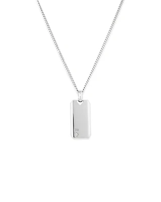 Dog Tag with Diamonds in Sterling Silver